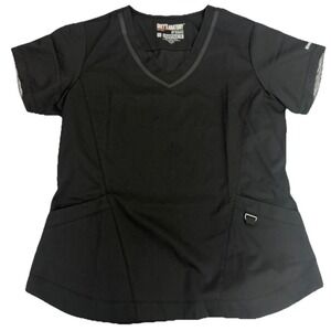 Grey's Anatomy IMPACT Scrub Top Women's Large Black 3-Pocket V-Neck New
